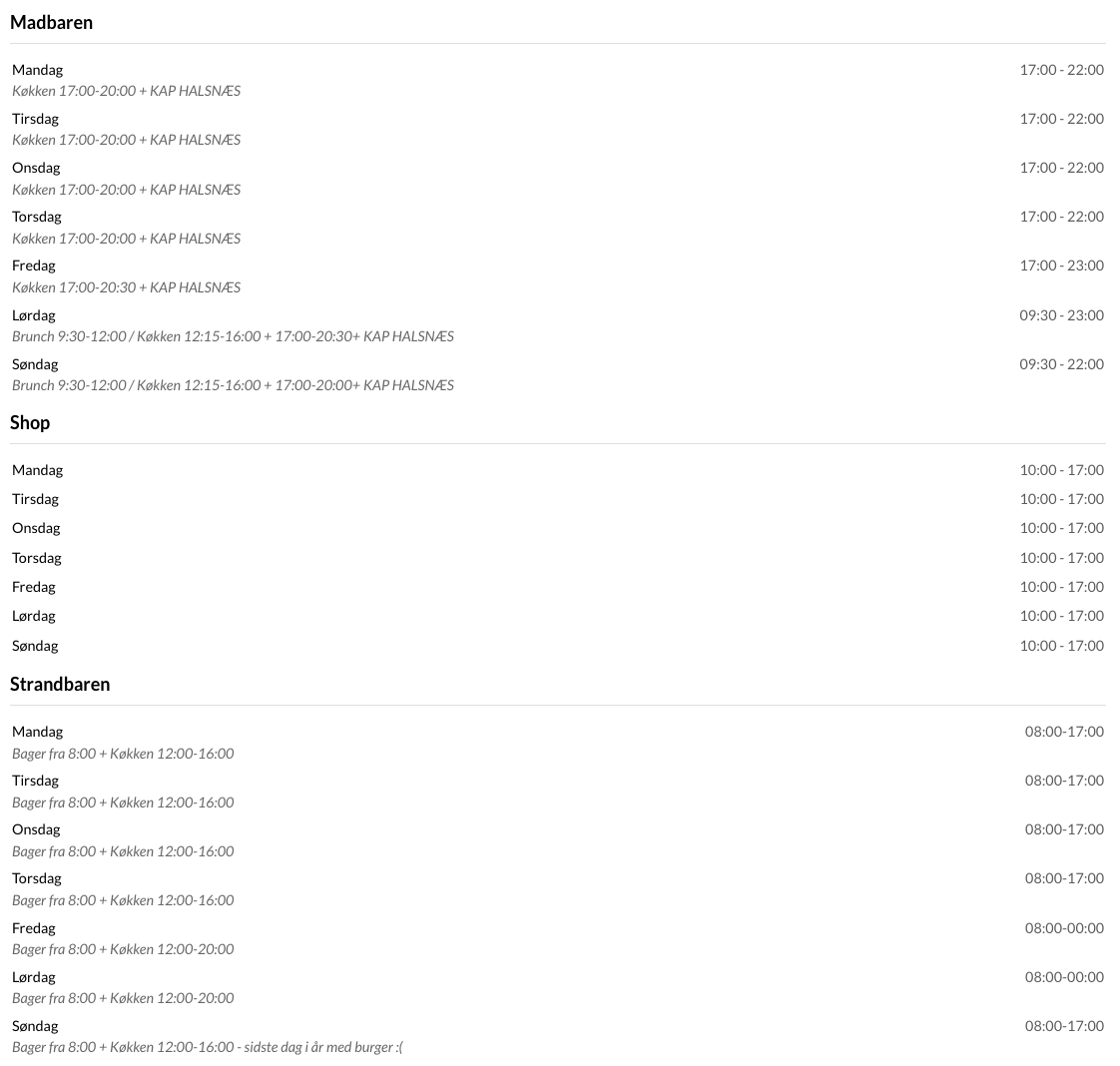 aabningstider efteraarsferien